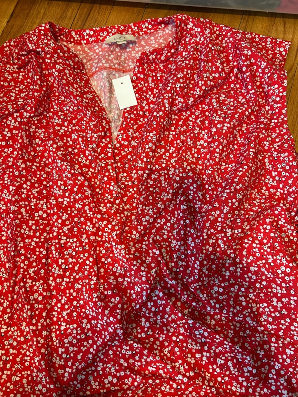 LOFT outlet Red Floral top